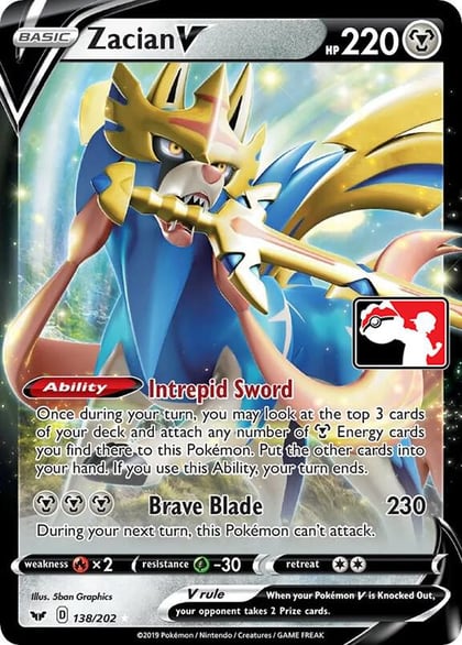 Zacian V - 138/202, Prize Pack Series Cards 138/202
