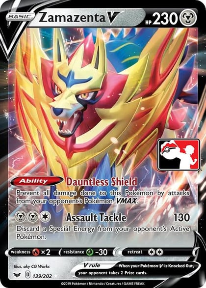 Zamazenta V - 139/202, Prize Pack Series Cards 139/202