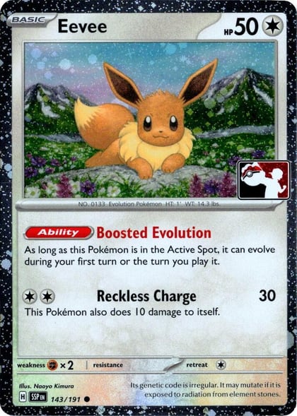 Eevee - 143/191 (Cosmos Holo), Prize Pack Series Cards 143/191