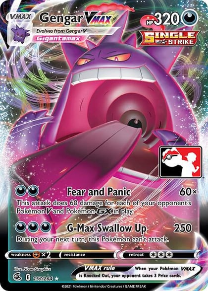 Gengar VMAX - 157/264, Prize Pack Series Cards 157/264