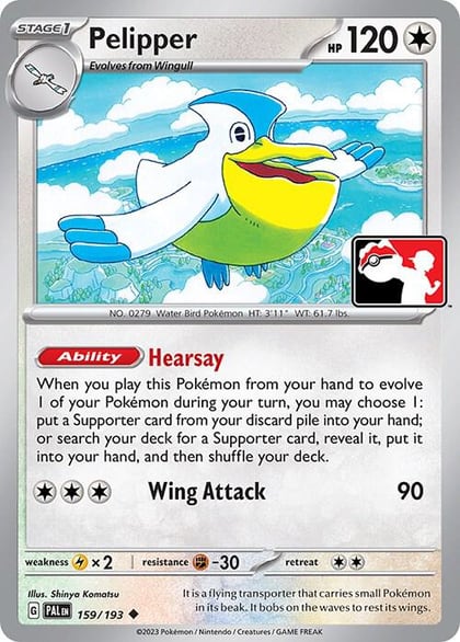 Pelipper - 159/193, Prize Pack Series Cards 159/193