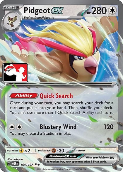 Pidgeot ex - 164/197, Prize Pack Series Cards 164/197