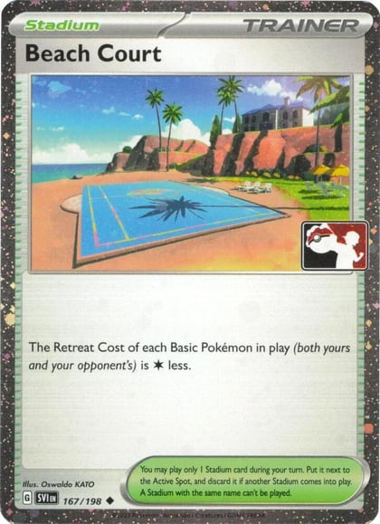 Beach Court - 167/198 (Cosmos Holo), Prize Pack Series Cards 167/198