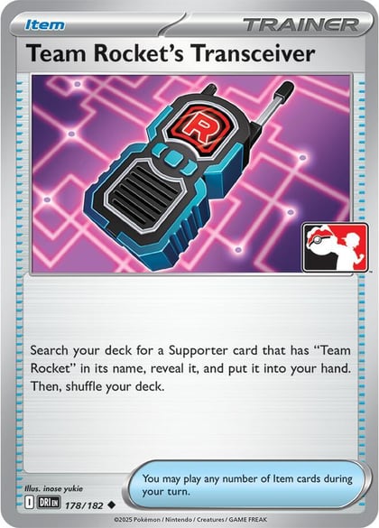Team Rocket's Transceiver - 178/182, Prize Pack Series Cards 178/182