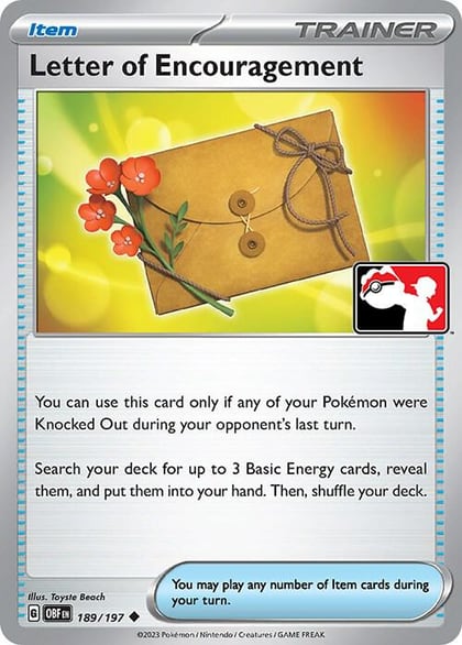 Letter of Encouragement - 189/197, Prize Pack Series Cards 189/197