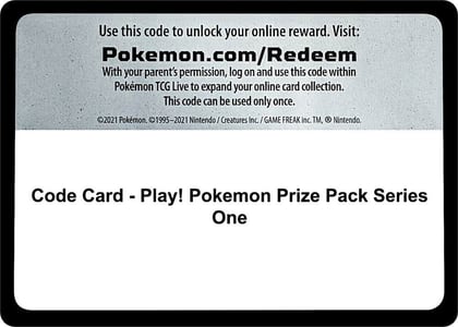 Code Card - Play! Pokemon Prize Pack Series One, Prize Pack Series Cards P493105