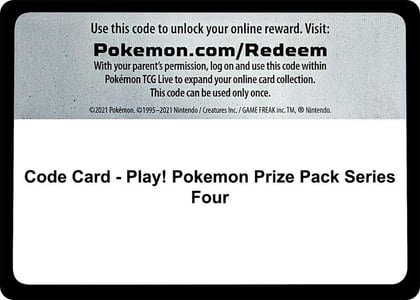 Code Card - Play! Pokemon Prize Pack Series Four, Prize Pack Series Cards P556446