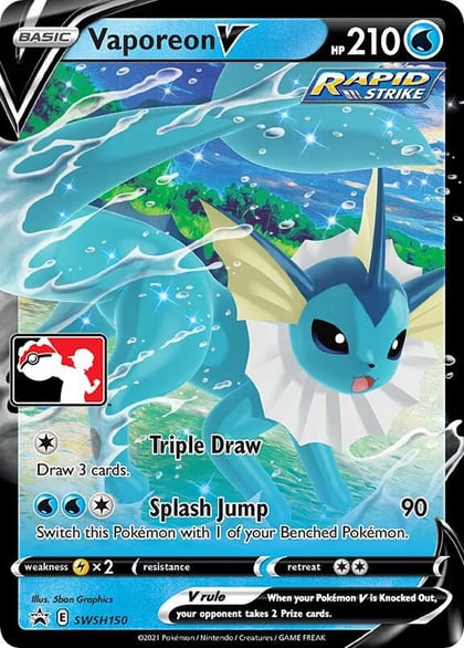 Vaporeon V - SWSH150, Prize Pack Series Cards SWSH150