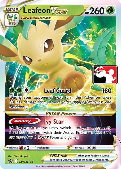Leafeon VSTAR - SWSH195, Prize Pack Series Cards SWSH195