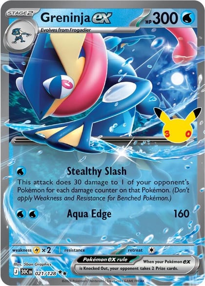 Greninja ex, ME: 30th Celebration 021/128