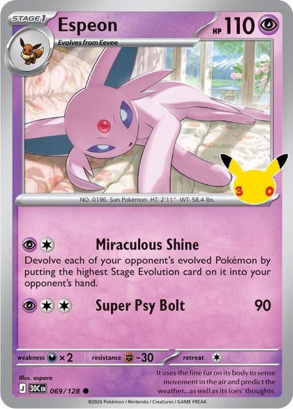 Espeon, ME: 30th Celebration 069/128