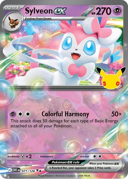 Sylveon ex, ME: 30th Celebration 071/128