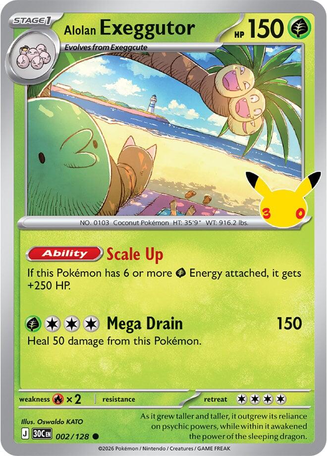 Alolan Exeggutor - 002/128, ME: 30th Celebration 002/128