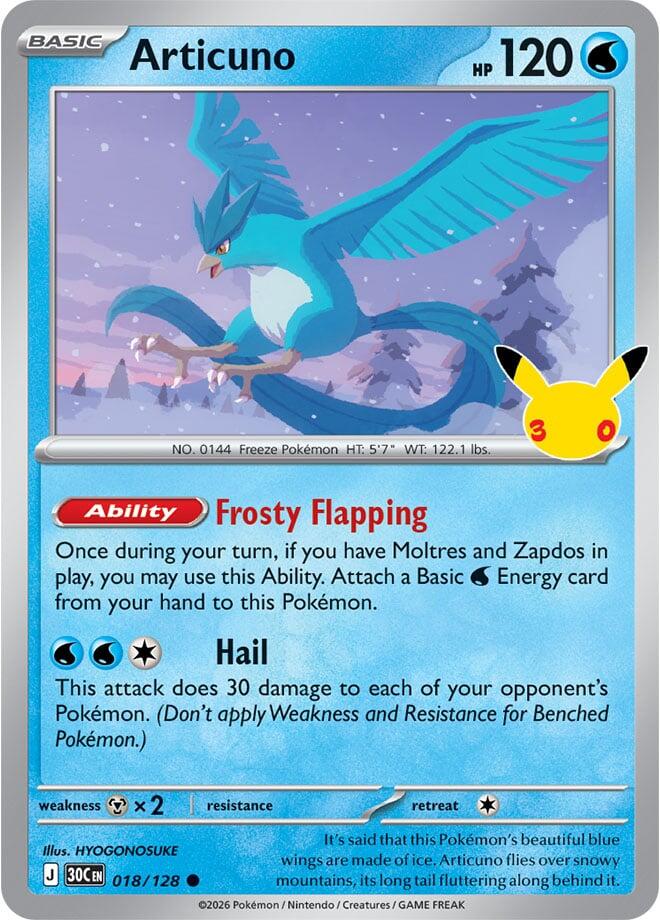 Articuno - 018/128, ME: 30th Celebration 018/128