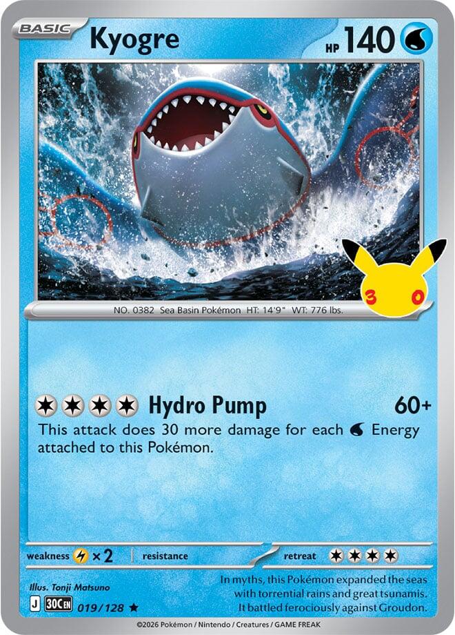 Kyogre, ME: 30th Celebration 019/128