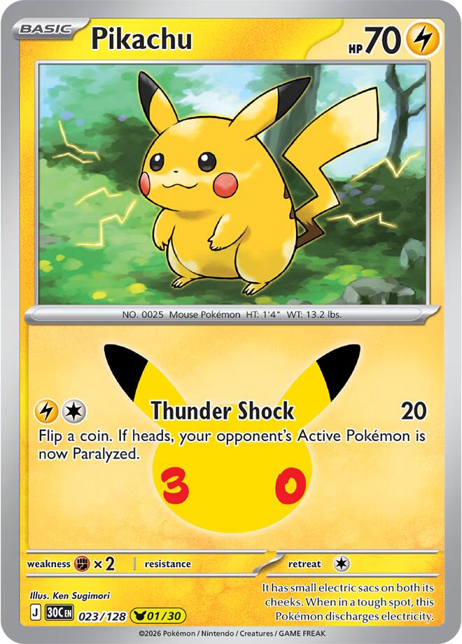 Pikachu - 023/128, ME: 30th Celebration 023/128