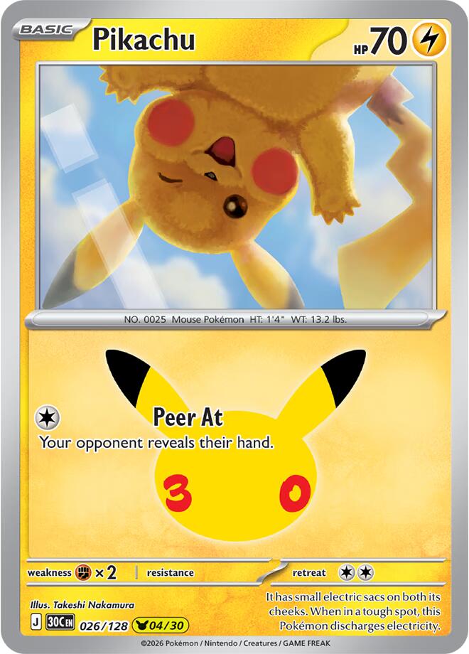 Pikachu - 026/128, ME: 30th Celebration 026/128