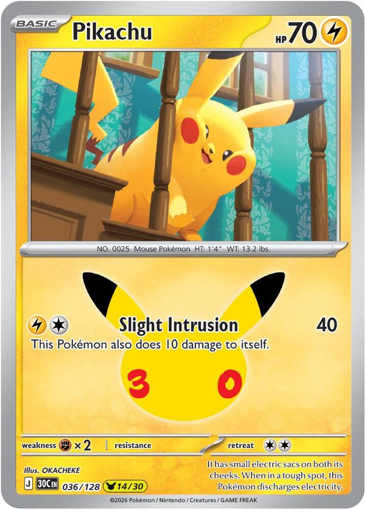 Pikachu - 036/128, ME: 30th Celebration 036/128