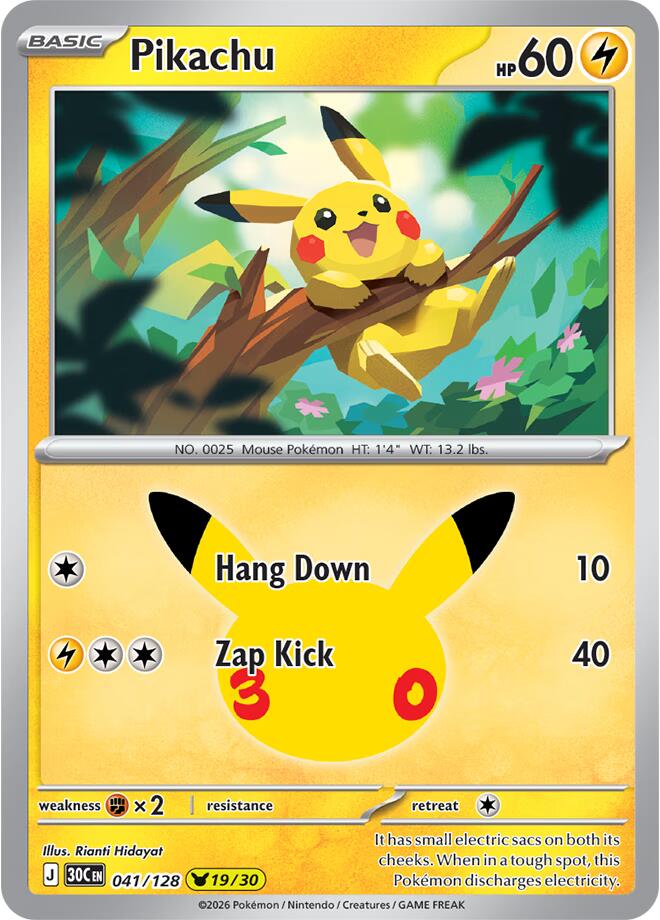 Pikachu - 041/128, ME: 30th Celebration 041/128