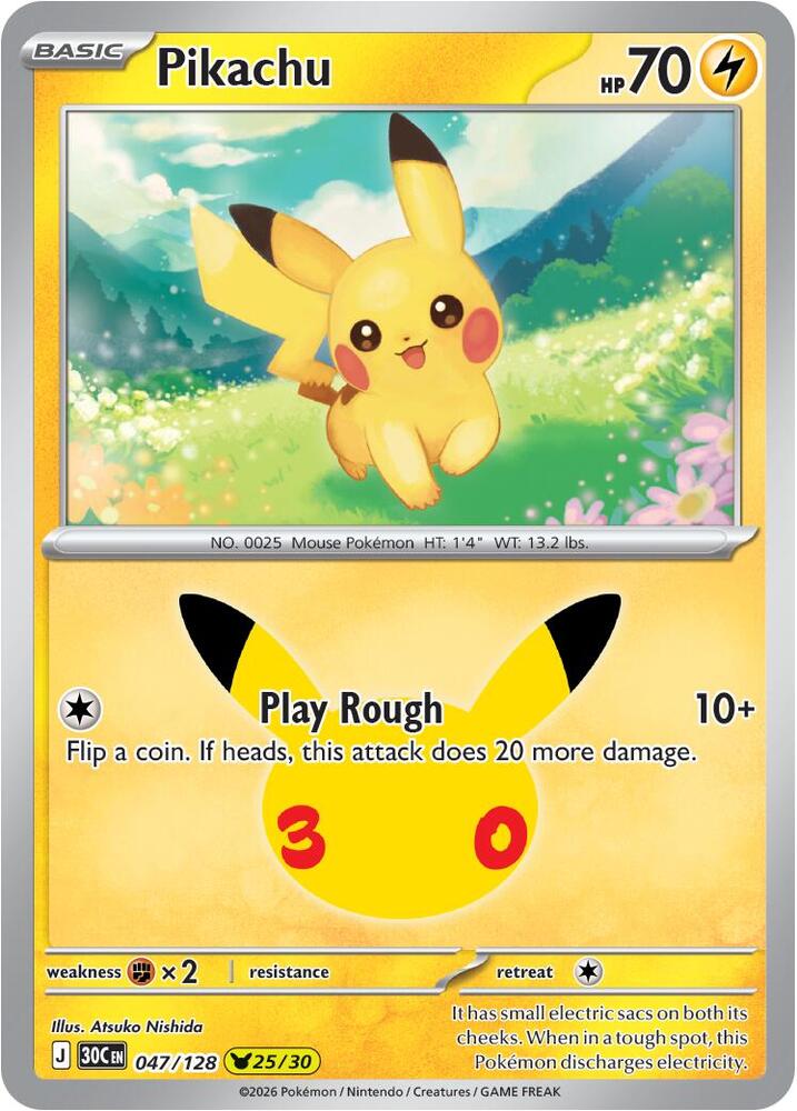 Pikachu - 047/128, ME: 30th Celebration 047/128