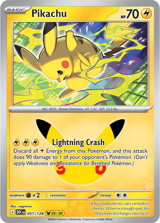 Pikachu - 051/128, ME: 30th Celebration 051/128
