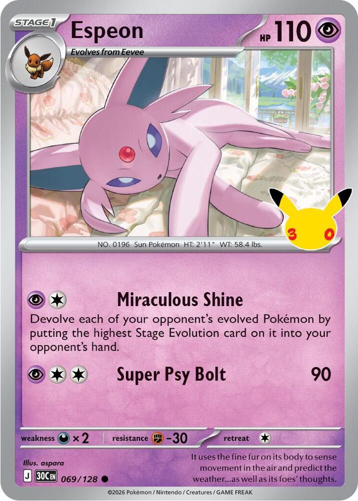 Espeon, ME: 30th Celebration 069/128