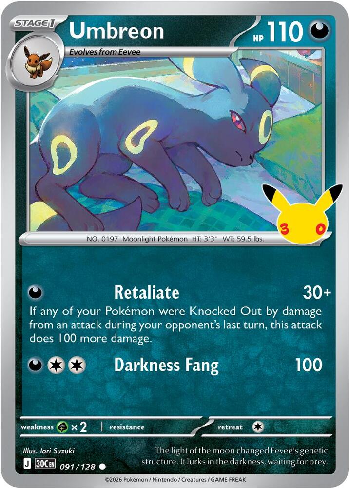 Umbreon, ME: 30th Celebration 091/128