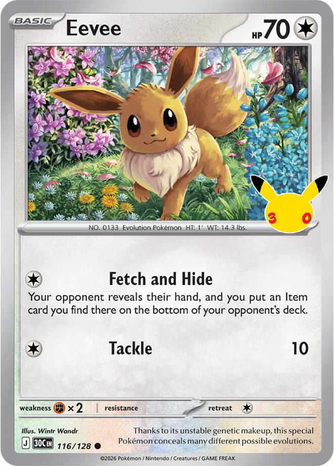 Eevee - 116/128, ME: 30th Celebration 116/128