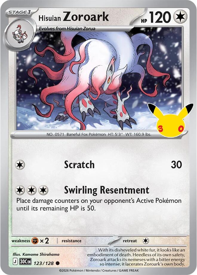 Hisuian Zoroark, ME: 30th Celebration 123/128
