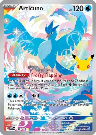 Articuno - 132/128, ME: 30th Celebration 132/128