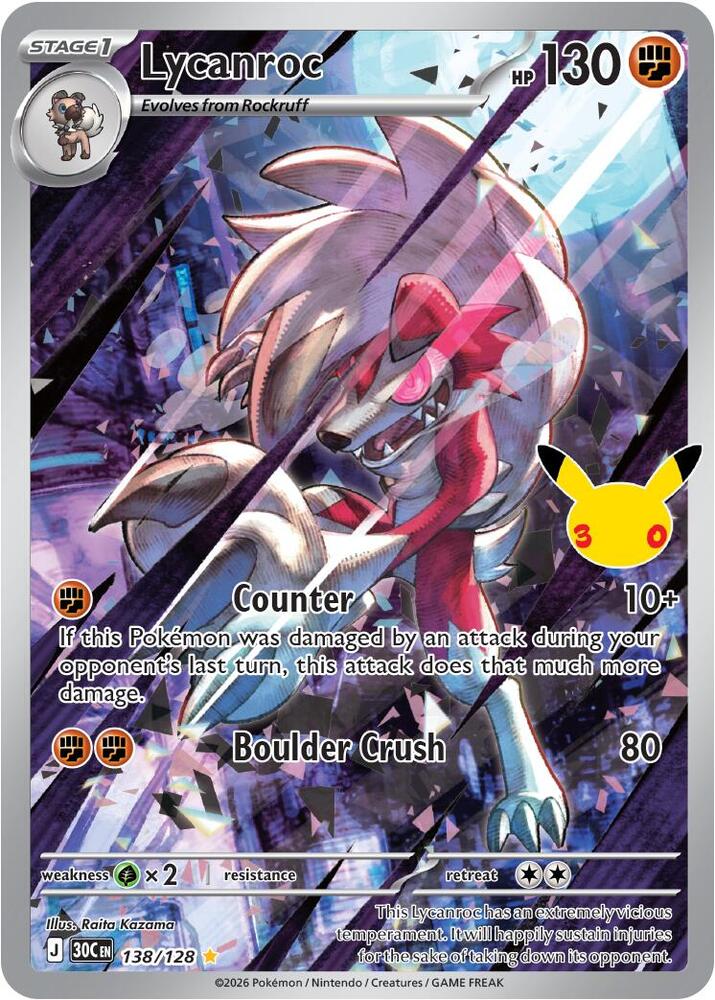 Lycanroc, ME: 30th Celebration 138/128