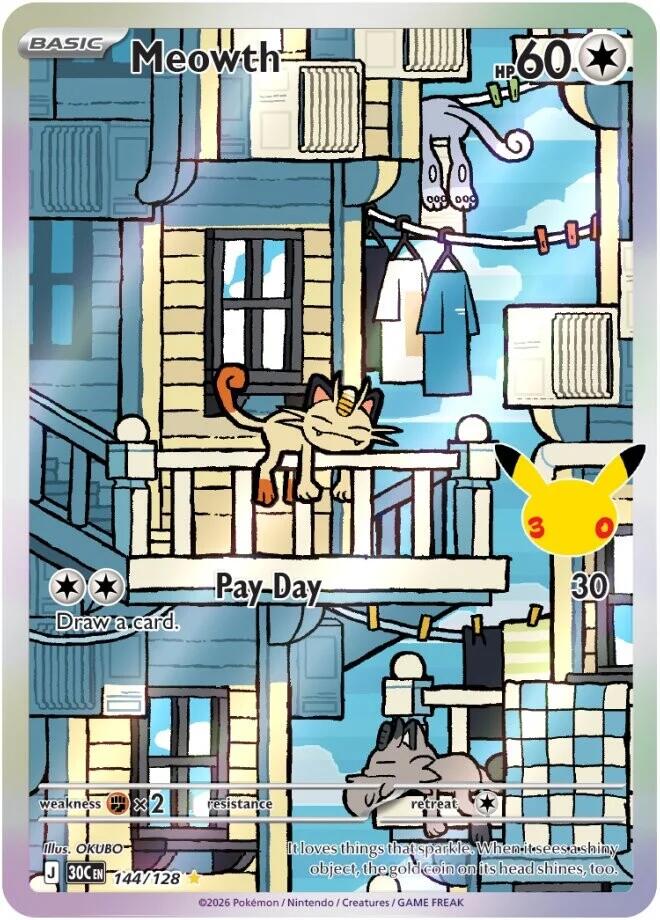 Meowth - 144/128, ME: 30th Celebration 144/128