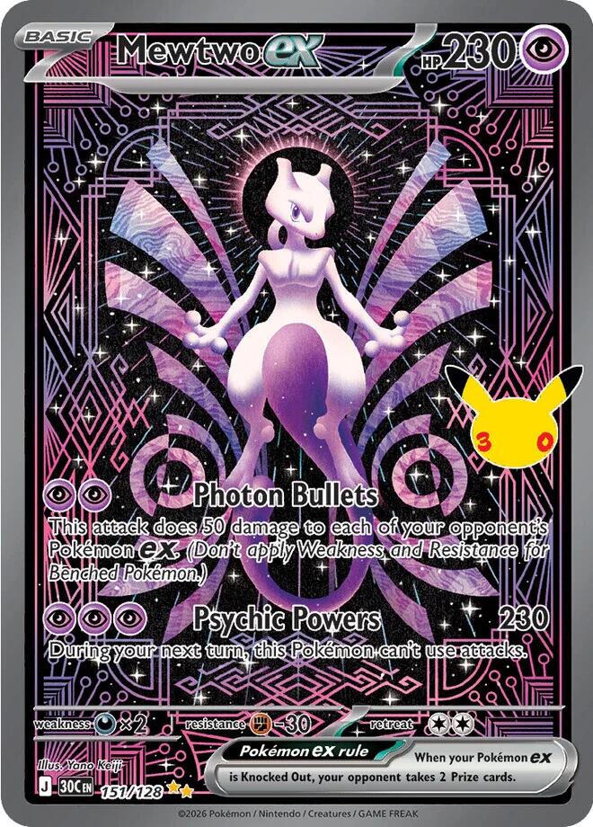 Mewtwo ex - 151/128, ME: 30th Celebration 151/128