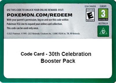 Code Card - 30th Celebration Booster Pack, ME: 30th Celebration P717831