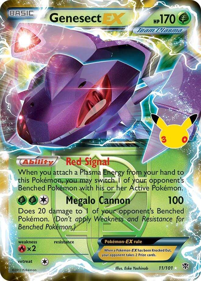 Genesect EX (Team Plasma), ME: 30th Celebration Classic Collection 11/101