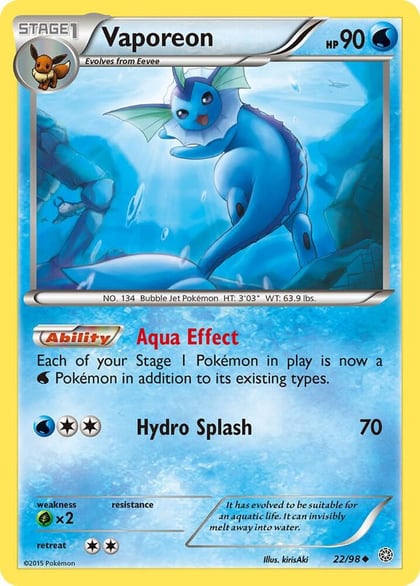 Vaporeon, XY - Ancient Origins 22/98