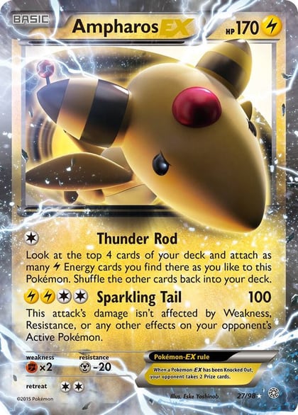 Ampharos EX, XY - Ancient Origins 27/98