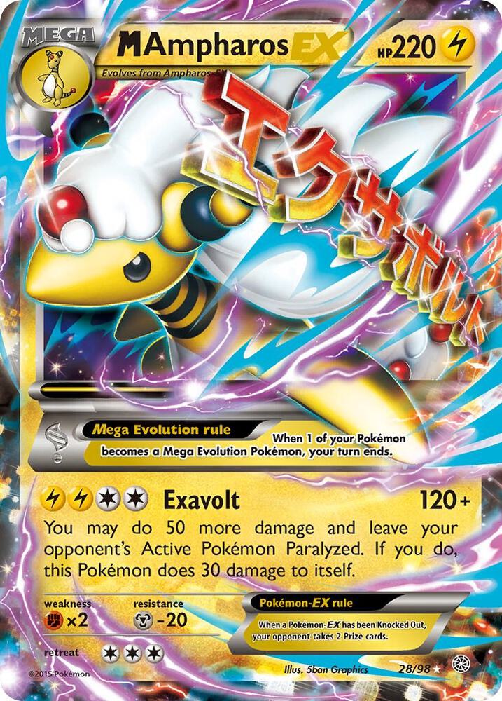M Ampharos EX, XY - Ancient Origins 28/98