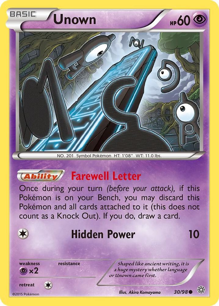Unown, XY - Ancient Origins 30/98