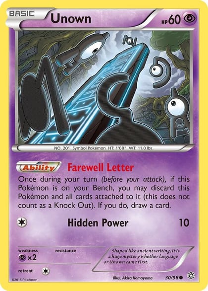 Unown, XY - Ancient Origins 30/98