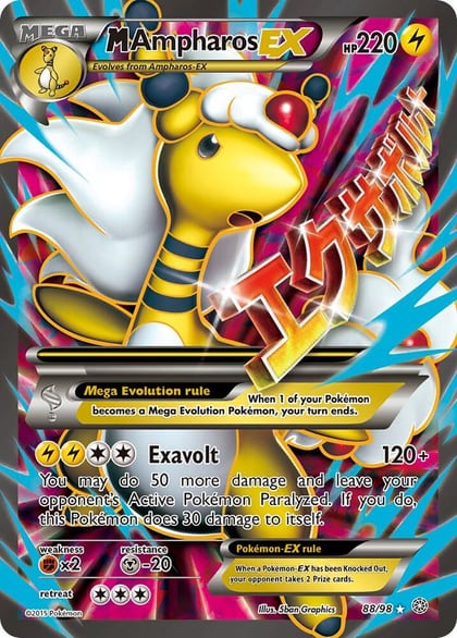 M Ampharos EX (88 Full Art), XY - Ancient Origins 88/98