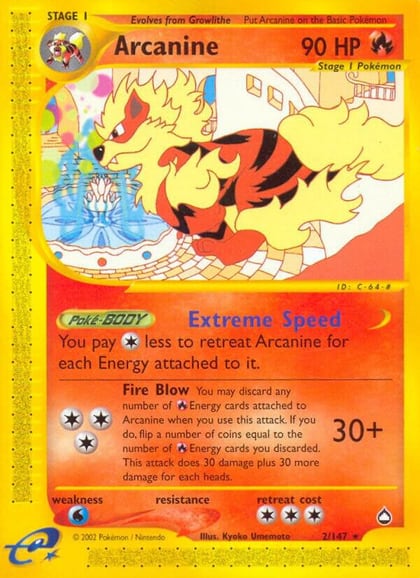 Arcanine, Aquapolis 002/147