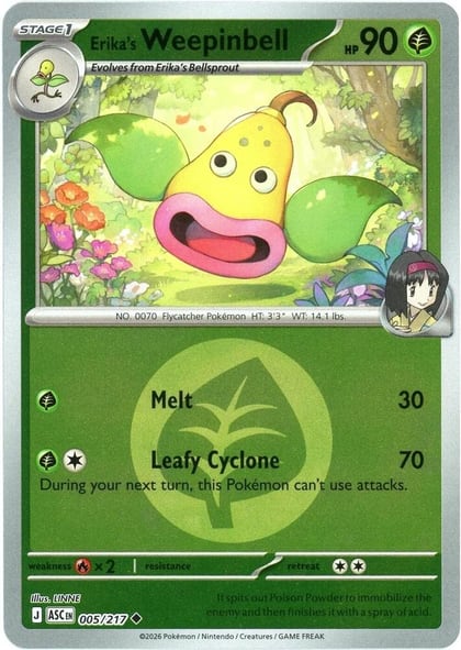 Erika's Weepinbell (Energy Symbol Pattern), ME: Ascended Heroes 005/217
