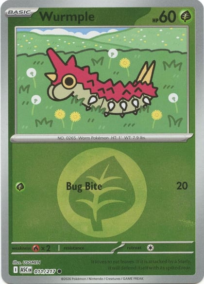 Wurmple (Energy Symbol Pattern), ME: Ascended Heroes 011/217