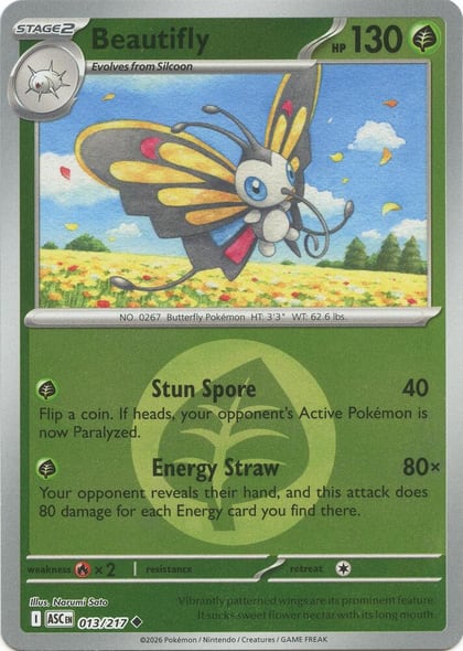 Beautifly - 013/217 (Energy Symbol Pattern), ME: Ascended Heroes 013/217