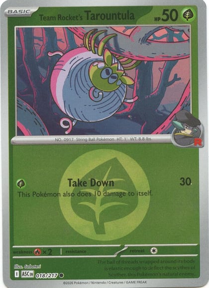 Team Rocket's Tarountula (Energy Symbol Pattern), ME: Ascended Heroes 018/217