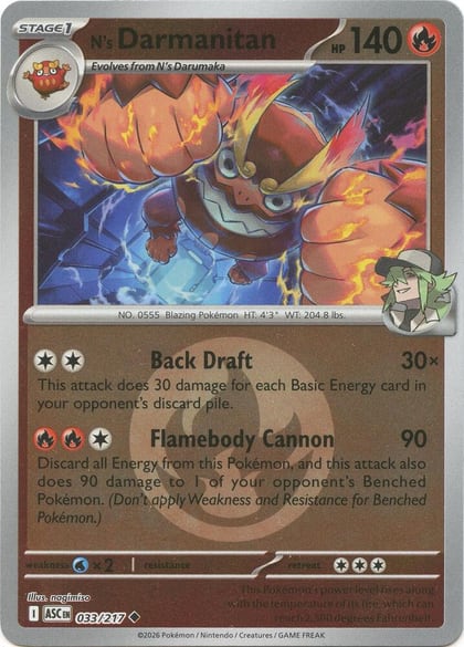 N's Darmanitan (Energy Symbol Pattern), ME: Ascended Heroes 033/217