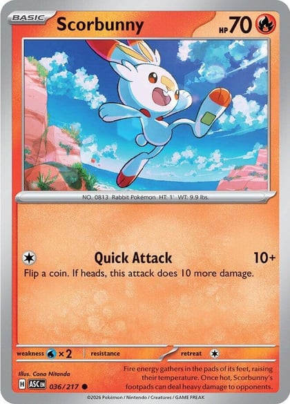 Scorbunny - 036/217, ME: Ascended Heroes 036/217