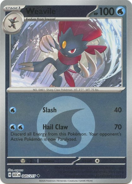 Weavile - 045/217 (Energy Symbol Pattern), ME: Ascended Heroes 045/217