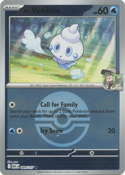 N's Vanillite (Poke Ball), ME: Ascended Heroes 049/217